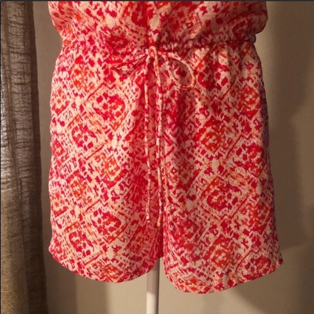 Gap Red Pink Patterned Romper - image 3
